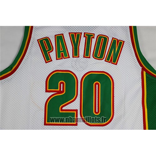 Maillot Historic Retro Seattle Supersonics Gary Payton No 20 Blanc